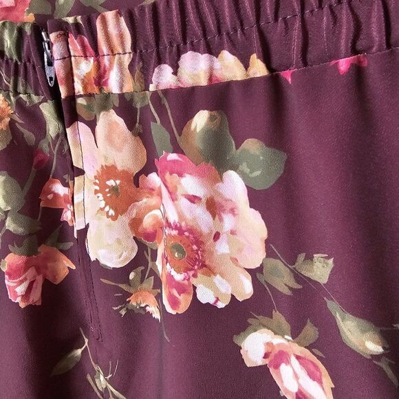 EUC LIKE NEW BEDFORD FAIR LIFESTYLES PURPLE FLORAL FULL MAXI SKIRT SIZE 14 / M/L - Picture 4 of 11